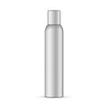 Metallic aerosol bottle mockup isolated